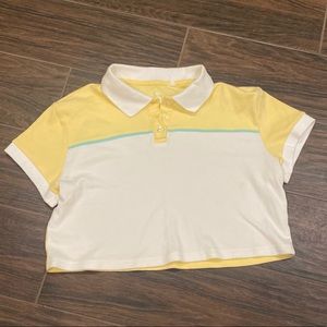 PacSun Me to We Yellow Collared Crop Top